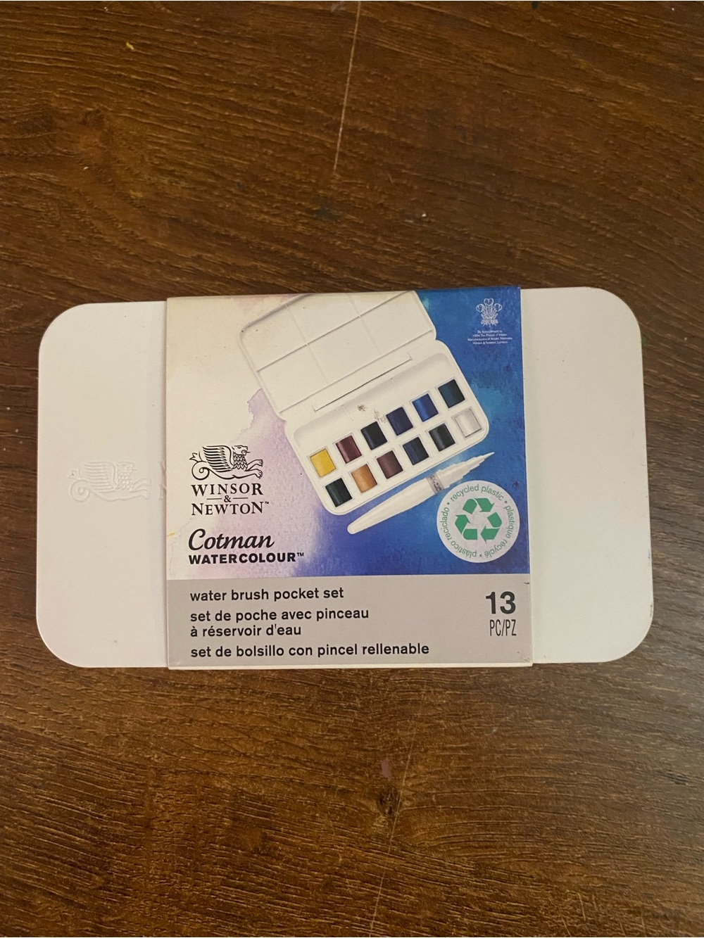 Winsor & Newton Cotman Watercolor Pocket Set - 13 Pieces with Water Brush